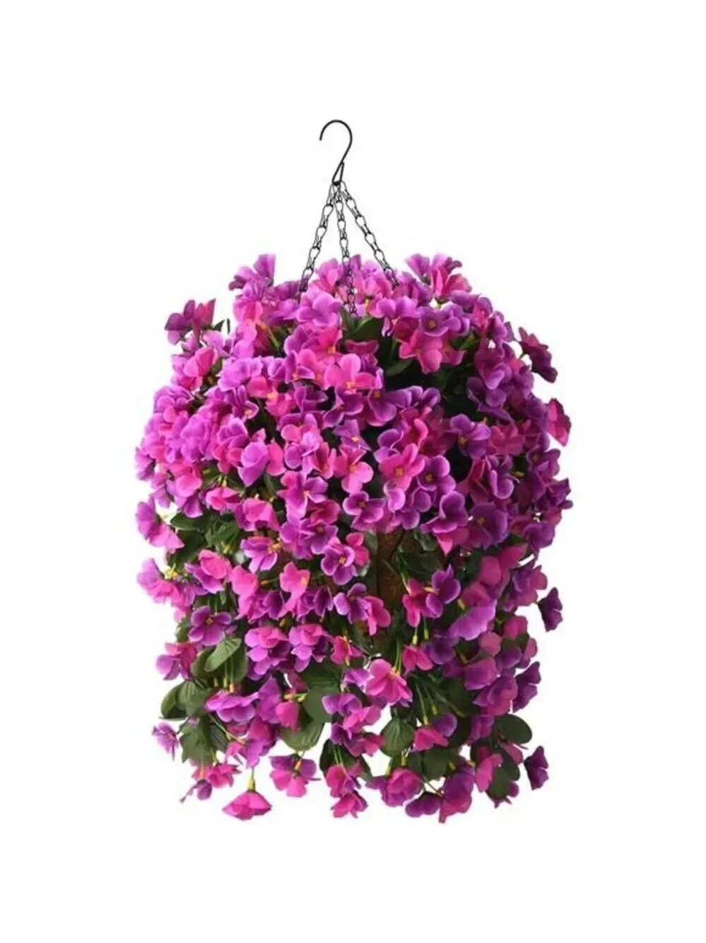 Artificial Hanging Flower Basket Faux Begonia Outdoor Patio Porch Decor UV Safe
